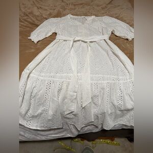 Wyse London Talina Broderie White Eyelet Belted Dress XL